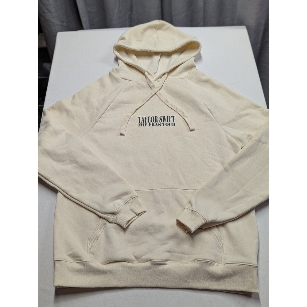 Official Taylor Swift The Eras Tour Hoodie Cream Graphic Sweatshirt Small